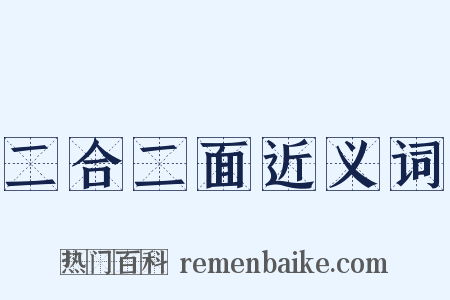 二合二面近义词是什么意思的图片